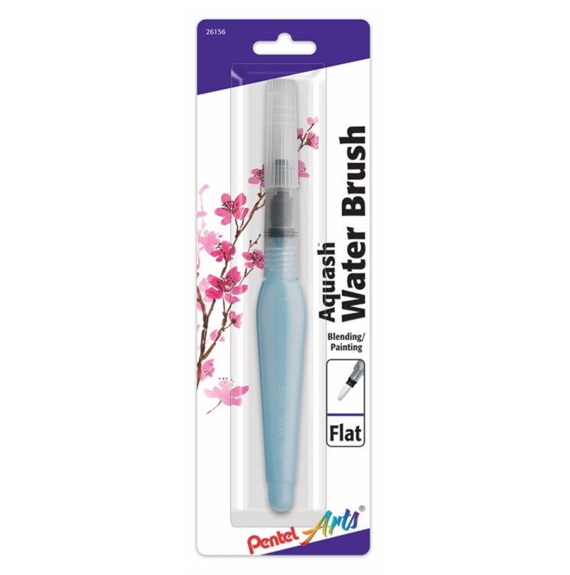 Pentel Arts Aquash Water Brush, Flat Tip, 1-Pack Carded (FRHMHBP) - Image 1
